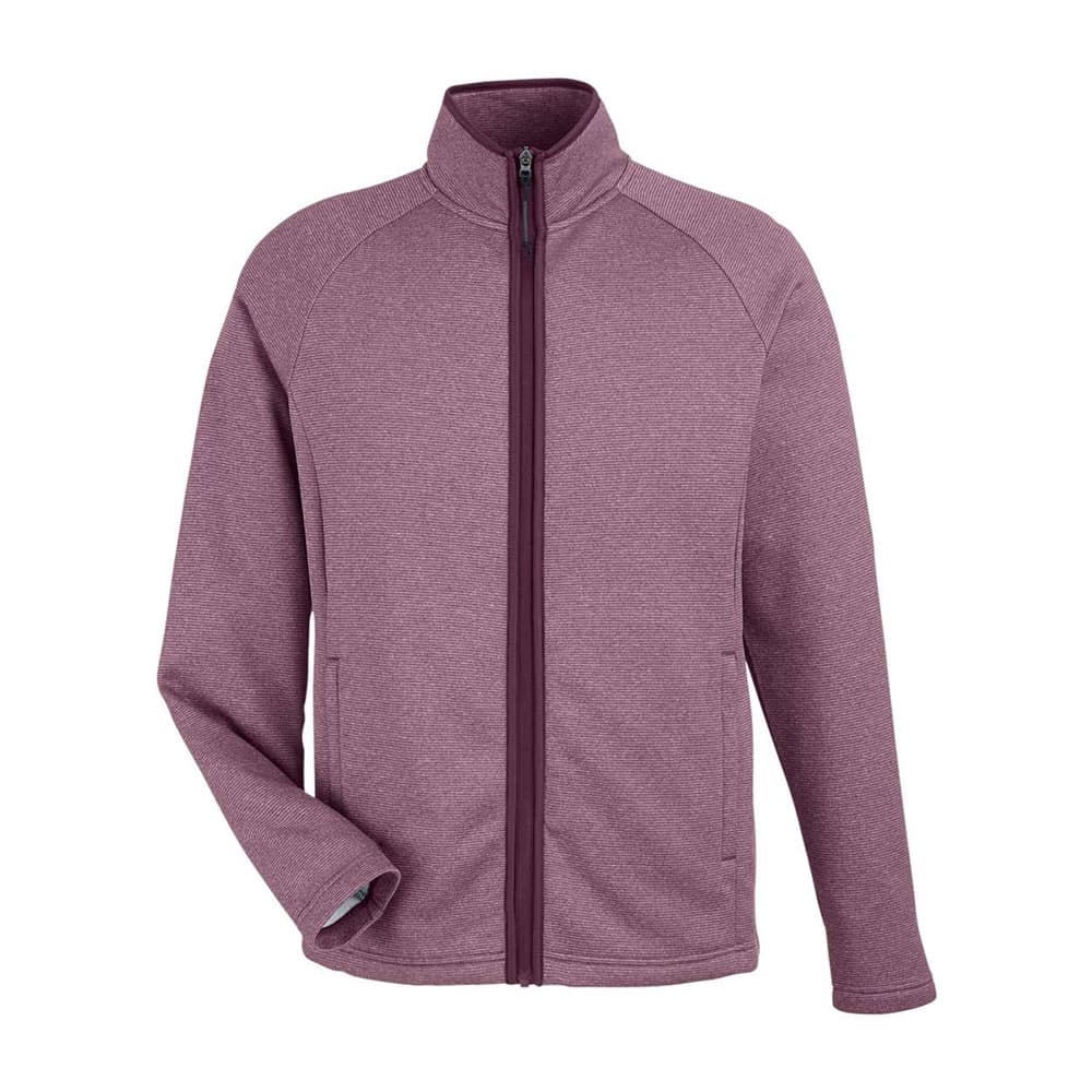 CUSTOM CORE365 MENS VENTURE HEATHERED STRIPE FULL-ZIP JACKET