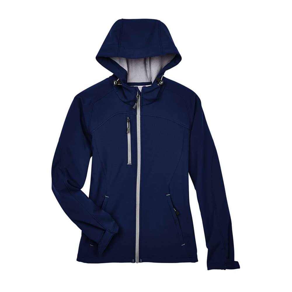 CUSTOM NORTH END WOMENS PROSPECT TWO-LAYER FLEECE BONDED SOFT SHELL HOODED JACKET