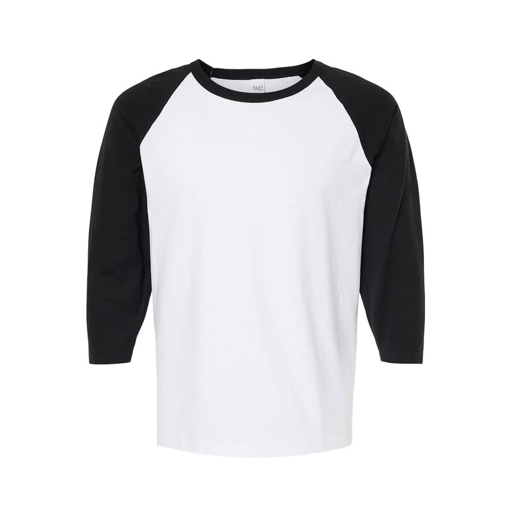 CUSTOM M&O RAGLAN THREE-QUARTER SLEEVE BASEBALL T-SHIRT