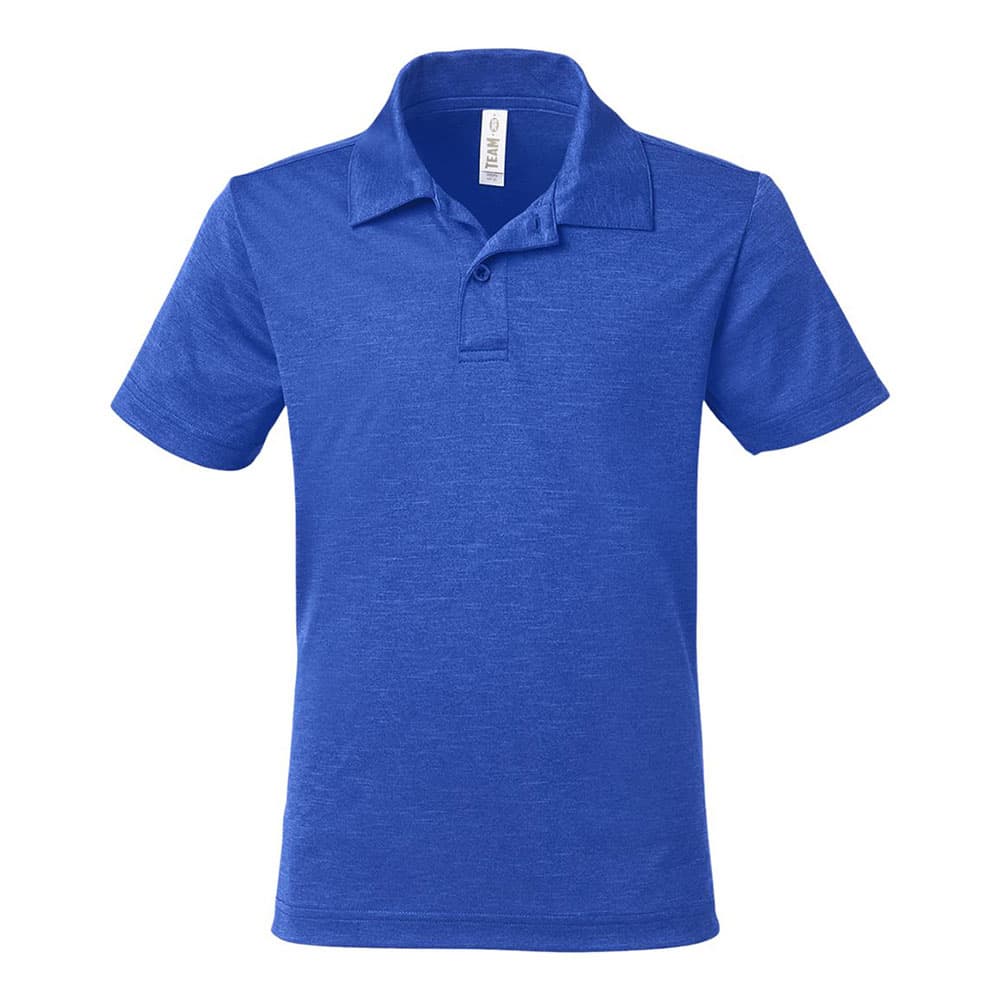 CUSTOM TEAM 365 YOUTH ZONE SONIC HEATHER PERFORMANCE POLO