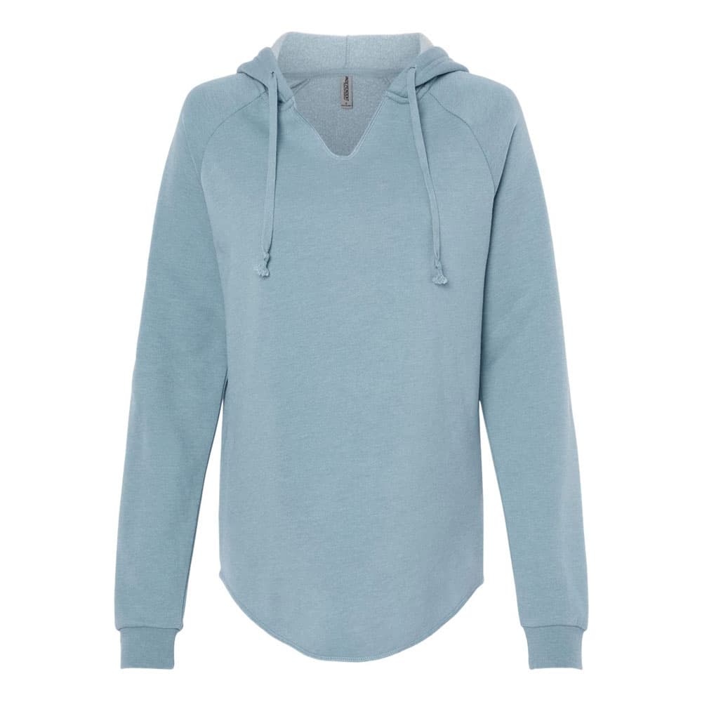 CUSTOM ITC WOMEN'S LIGHTWEIGHT CALIFORNIA WAVE WASH HOODED SWEATSHIRT