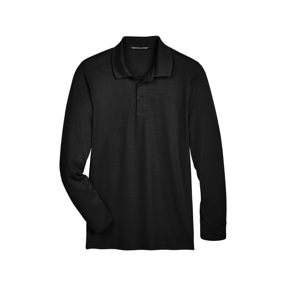 CUSTOM DEVON & JONES MEN'S TALL CROWNLUX PERFORMANCE® PLAITED LONG SLEEVE POLO