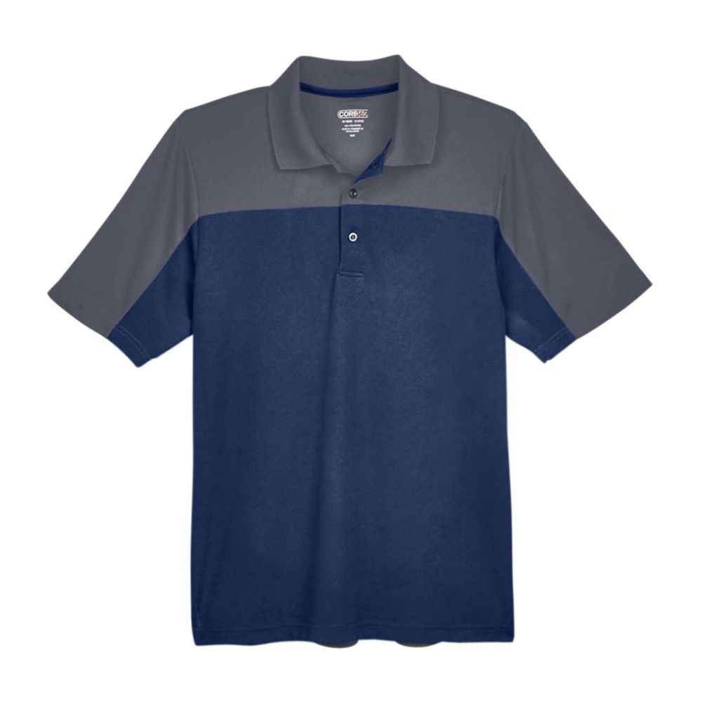 CUSTOM CORE365 MEN'S BALANCE COLORBLOCK PERFORMANCE PIQUÉ POLO