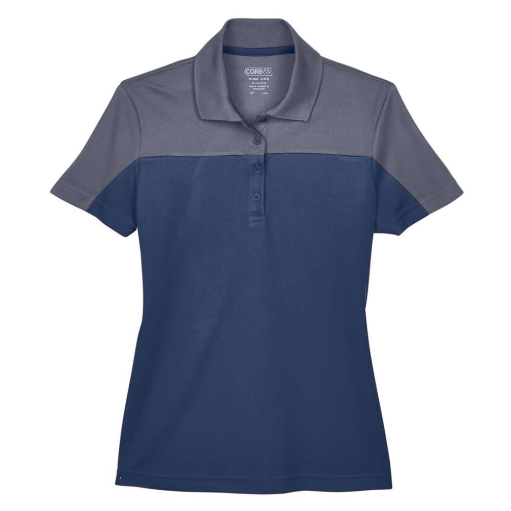 CUSTOM CORE365 WOMEN'S BALANCE COLORBLOCK PERFORMANCE PIQUÉ POLO