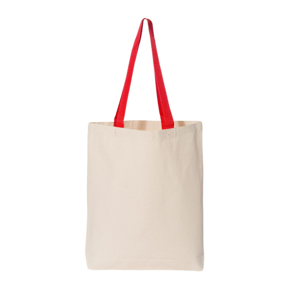 CUSTOM Q-TEES 11L CANVAS TOTE WITH CONTRAST-COLOR HANDLES