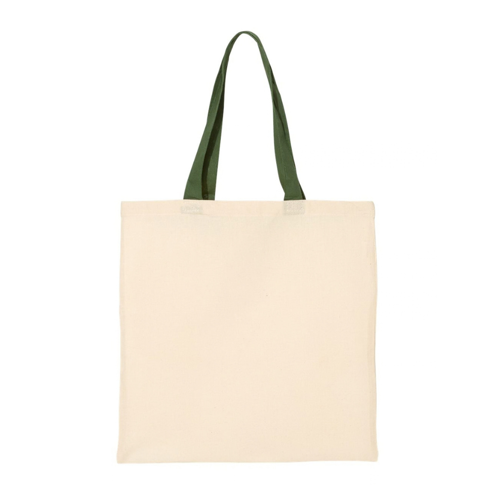 CUSTOM Q-TEES ECONOMICAL TOTE WITH CONTRAST-COLOR HANDLES