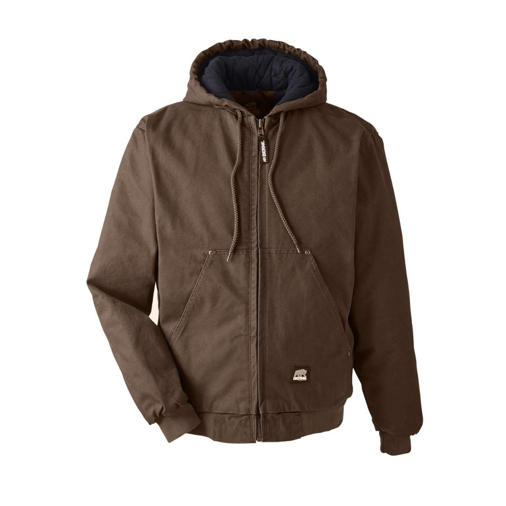 CUSTOM BERNE APPAREL MEN'S HEARTLAND WASHED COTTON DUCK HOODED JACKET
