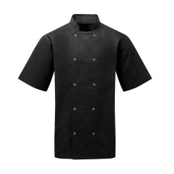 CUSTOM UNISEX STUDDED FRONT SHORT SLEEVE CHEF'S JACKET