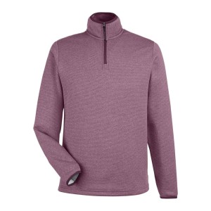 CUSTOM CORE365 MENS VENTURE HEATHERED STRIPE QUARTER-ZIP PULLOVER