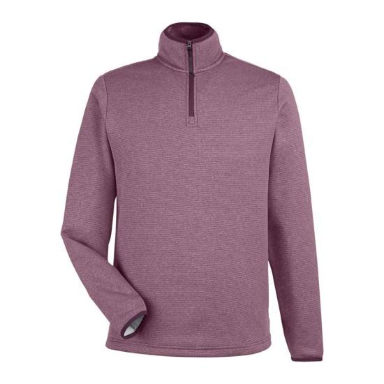 CUSTOM CORE365 MENS VENTURE HEATHERED STRIPE QUARTER-ZIP PULLOVER
