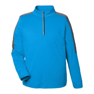 CUSTOM CORE365 MENS MARKET SNAG PROTECT MESH COLORBLOCK QUARTER-ZIP PULLOVER