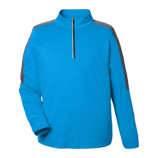 CUSTOM CORE365 MENS MARKET SNAG PROTECT MESH COLORBLOCK QUARTER-ZIP PULLOVER