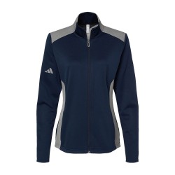 CUSTOM ADIDAS WOMENS TEXTURED MIXED MEDIA FULL-ZIP JACKET CUSTOM ADIDAS WOMENS TEXTURED MIXED MEDIA FULL-ZIP JACKET