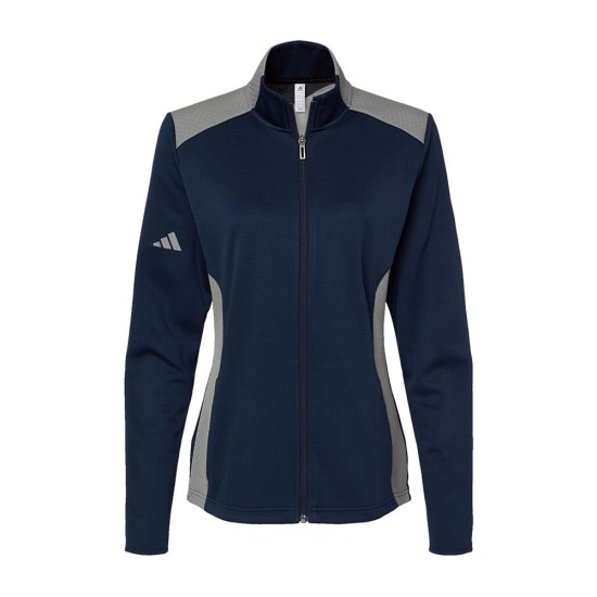 CUSTOM ADIDAS WOMENS TEXTURED MIXED MEDIA FULL-ZIP JACKET