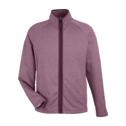 CUSTOM CORE365 MENS VENTURE HEATHERED STRIPE FULL-ZIP JACKET