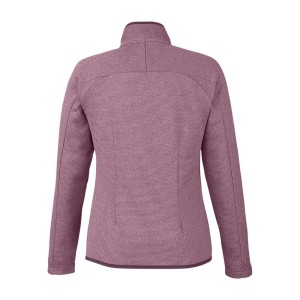 CUSTOM CORE365 WOMENS VENTURE HEATHERED STRIPE FULL-ZIP JACKET BACK