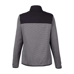 CUSTOM CORE365 WOMENS VENTURE HEATHERED STRIPE HYBRID JACKET BACK