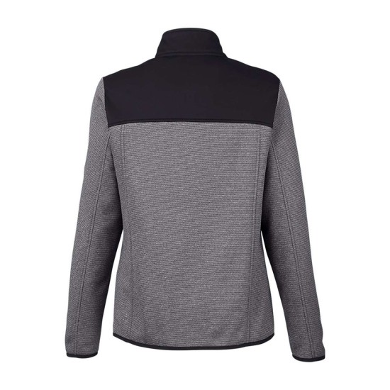 CUSTOM CORE365 WOMENS VENTURE HEATHERED STRIPE HYBRID JACKET