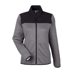 CUSTOM CORE365 WOMENS VENTURE HEATHERED STRIPE HYBRID JACKET