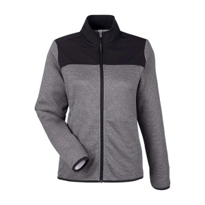 CUSTOM CORE365 WOMENS VENTURE HEATHERED STRIPE HYBRID JACKET