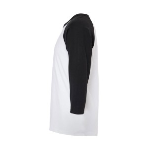 M&O RAGLAN THREE-QUARTER SLEEVE BASEBALL T-SHIRT LEFT M&O RAGLAN THREE-QUARTER SLEEVE BASEBALL T-SHIRT LEFT