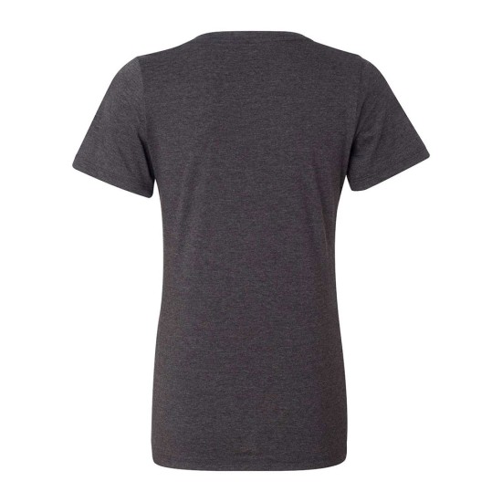 CUSTOM BELLA + CANVAS WOMENS RELAXED HEATHER CVC V-NECK TEE