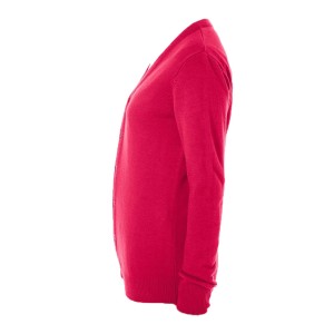 HARRITON WOMENS PIBLOC V-NECK BUTTON CARDIGAN SWEATER LEFT