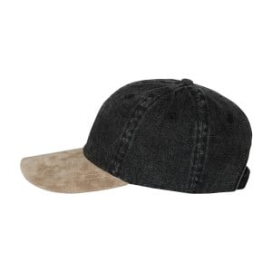 Washed Denim Mega Cap with Suede Bill Side