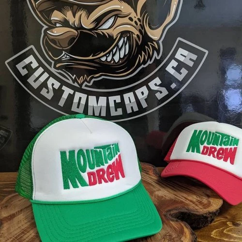 Love this #foam #trucker a customer had embroidered. We can create a #customcap from most simple designs or #logos - visit us at https://customcaps.ca #embroidery #canada #buylocal