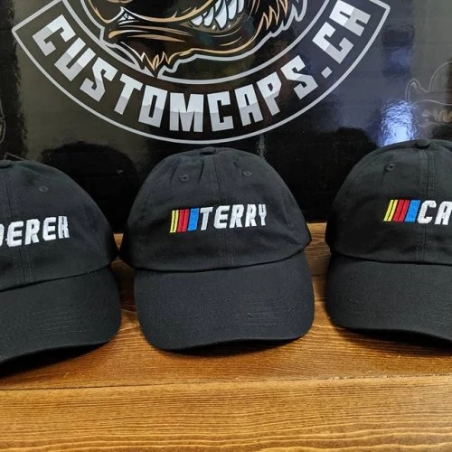 A few #nascar fans in the house it seems! #customcaps #embroidery