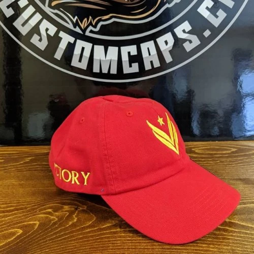 Love how this champion  dad cap turned out. This cap was added to our offerings about 2 months ago and is quickly becoming one of our most popular #custom #emboidered #caps #