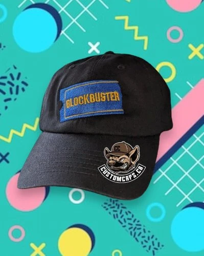 Ahh I remember the days of going to rent the newest release and it being sold out of every copy. ‍Lucky for Custom Caps customers, there’s no limit!#90svintage #90sfashion #customhats #custommade #madeincanada #blockbuster #flashbackfriday #shoplocalcanada #niagara