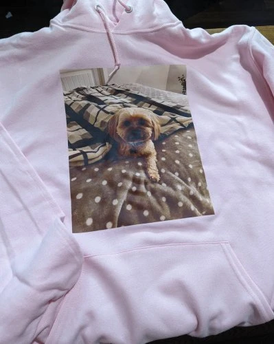 Do you have a favourite photo? You can put in on some apparel and have it everywhere with you!  #furbaby #customapparel #handmade