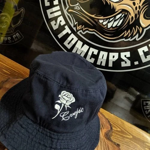 We love this bucket hat our customer designed for his special someone! #love #customcaps #embroidery