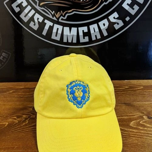 World of Warcraft Alliance hat. Wasn't sure how this cap color would look, but I was surprised! Available in multiple hat colors here: HTTPS://etsy.me/2TSbIAC #wow #worldofwarcraft #forthealliance #alliance