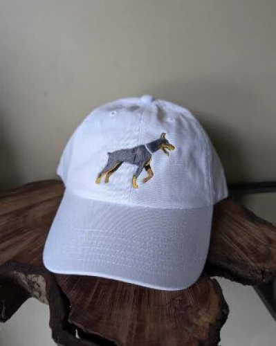 Love your pooch? Why not have them embroidered on a hat? We can do any breed!  #dogstagram #dog #petlovers #customapparel #doberman