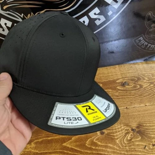 Our first #superpremium cap. The richardsonsports R-Flex with flexfit - wether you like a FLAT or CURVED brim...this does both...and stays the way you want it! Available soon in 8 awesome colour combos. This cap feels awesome and is fitted! #customcaps #nosetupcharges #freeembroidery