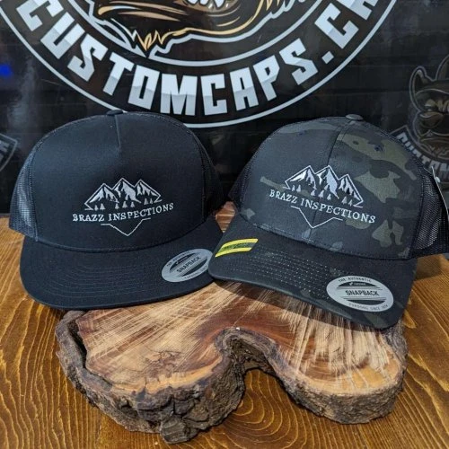 Camo is such a great look! But sometimes classic black suits the mood better. Which do you prefer?   #customhats #custommade #madeincanada #canadiansmallbusiness #shoplocalcanada #camo