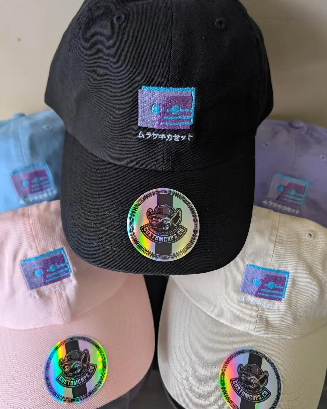 Can’t choose a colour? Get multiple! We are loving how this logo looks on our more pastel caps! ? #pastelaesthetic #pastelgoth #apparel #customapparel